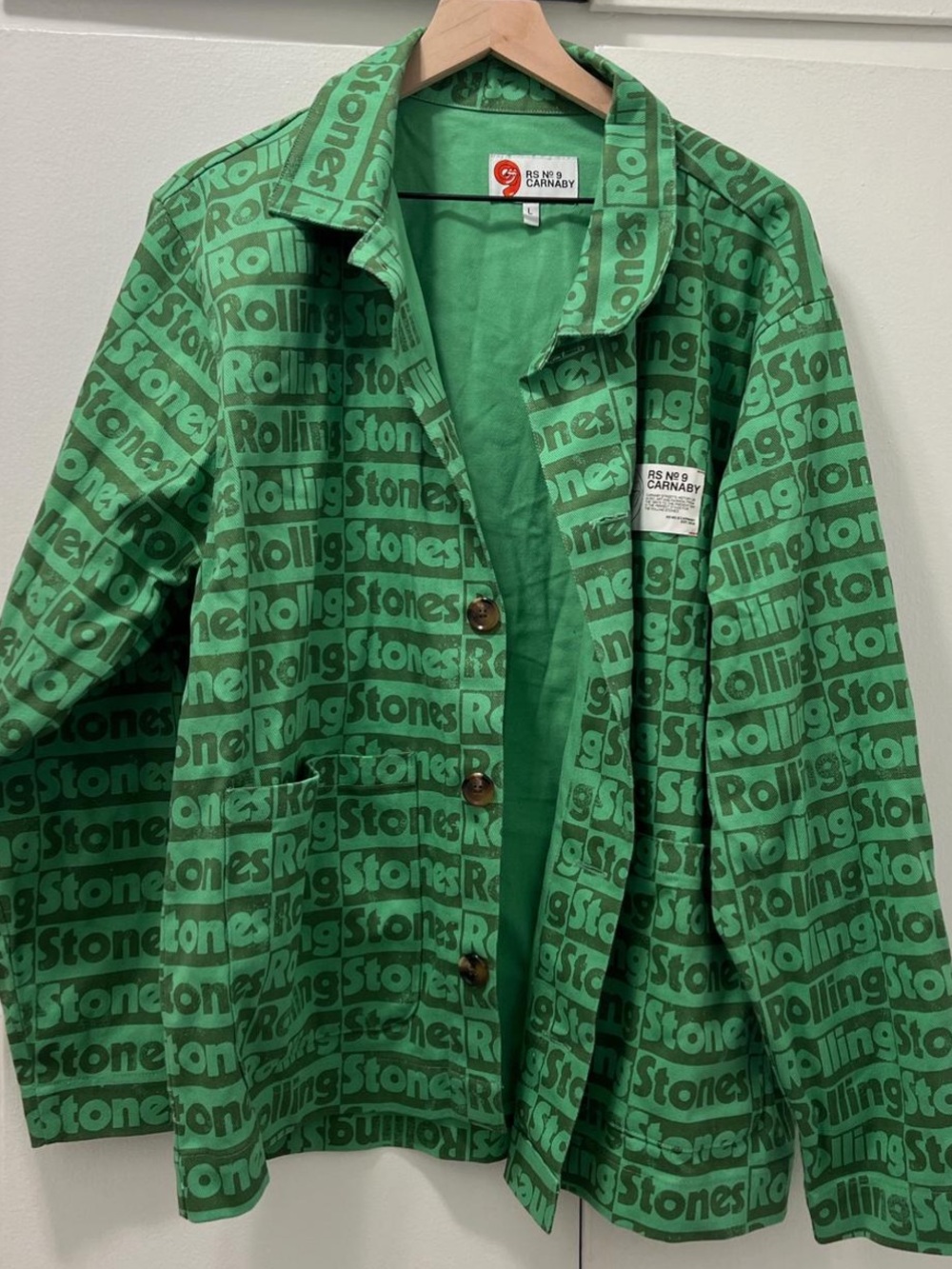 the Rolling Stones Green Logo Shirt Jacket